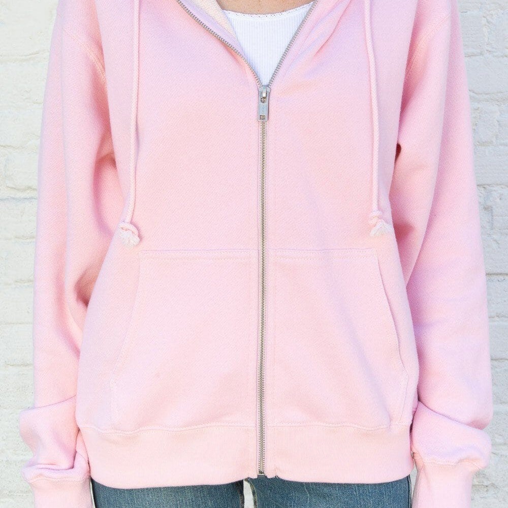 Reformation Pink Zip-Up Hoodie